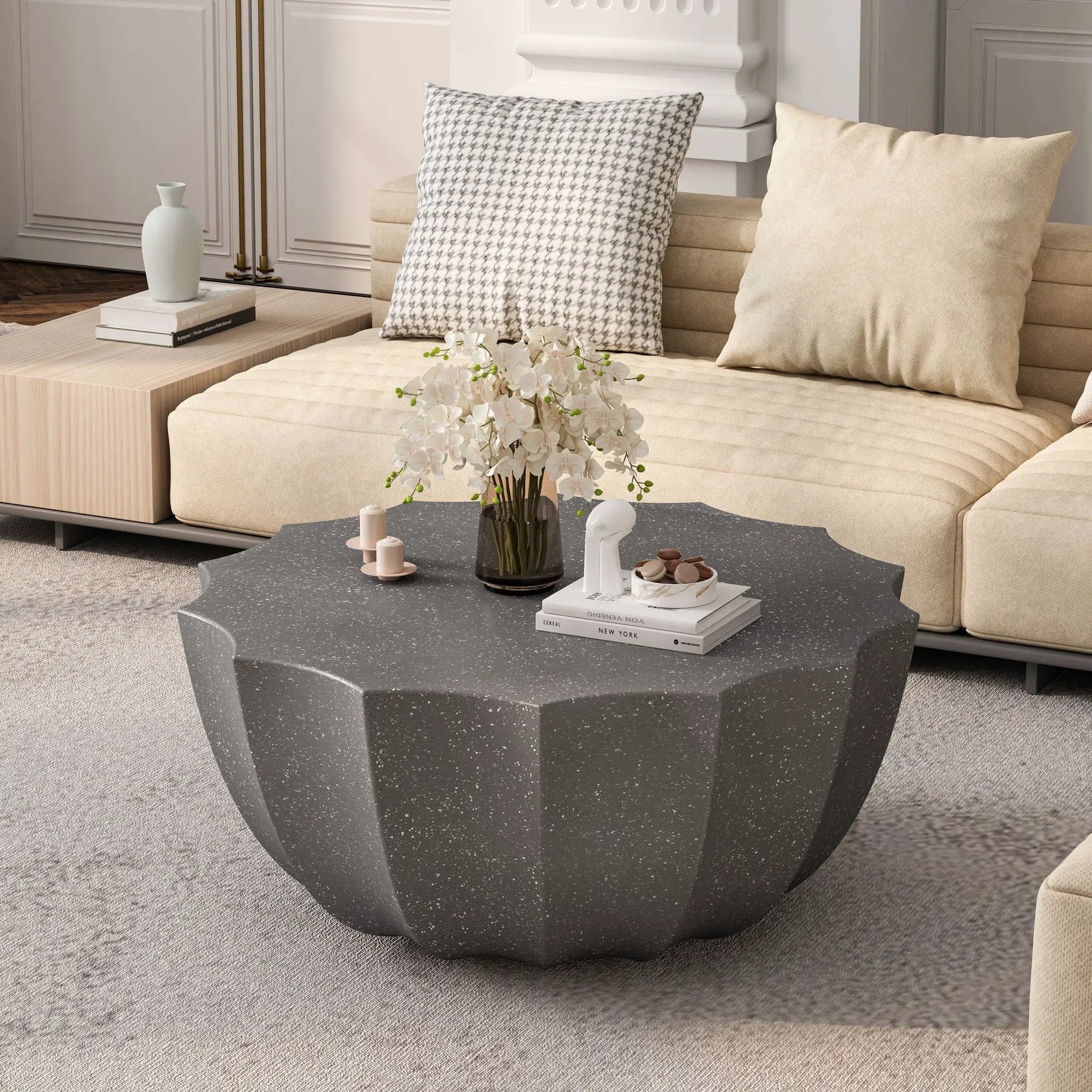 Modern Round Coffee Table For Indoor / Outdoor by Unique Piece Furniture