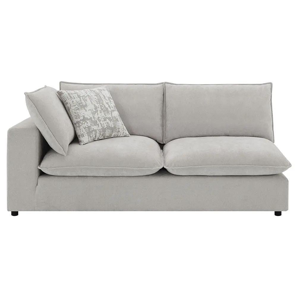 Marisa - Modular Left Facing Loveseat With 2 Pillows - Beige Boucle by Unique Piece Furniture