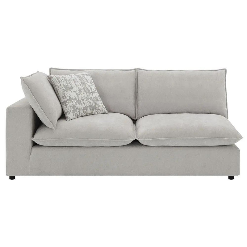 Marisa - Modular Left Facing Loveseat With 2 Pillows - Beige Boucle by Unique Piece Furniture