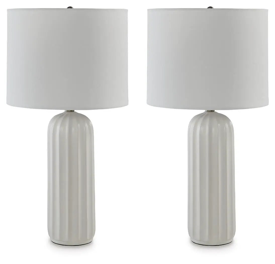 Clarkland - Ceramic Table Lamp (Set of 2) - White by Unique Piece Furniture