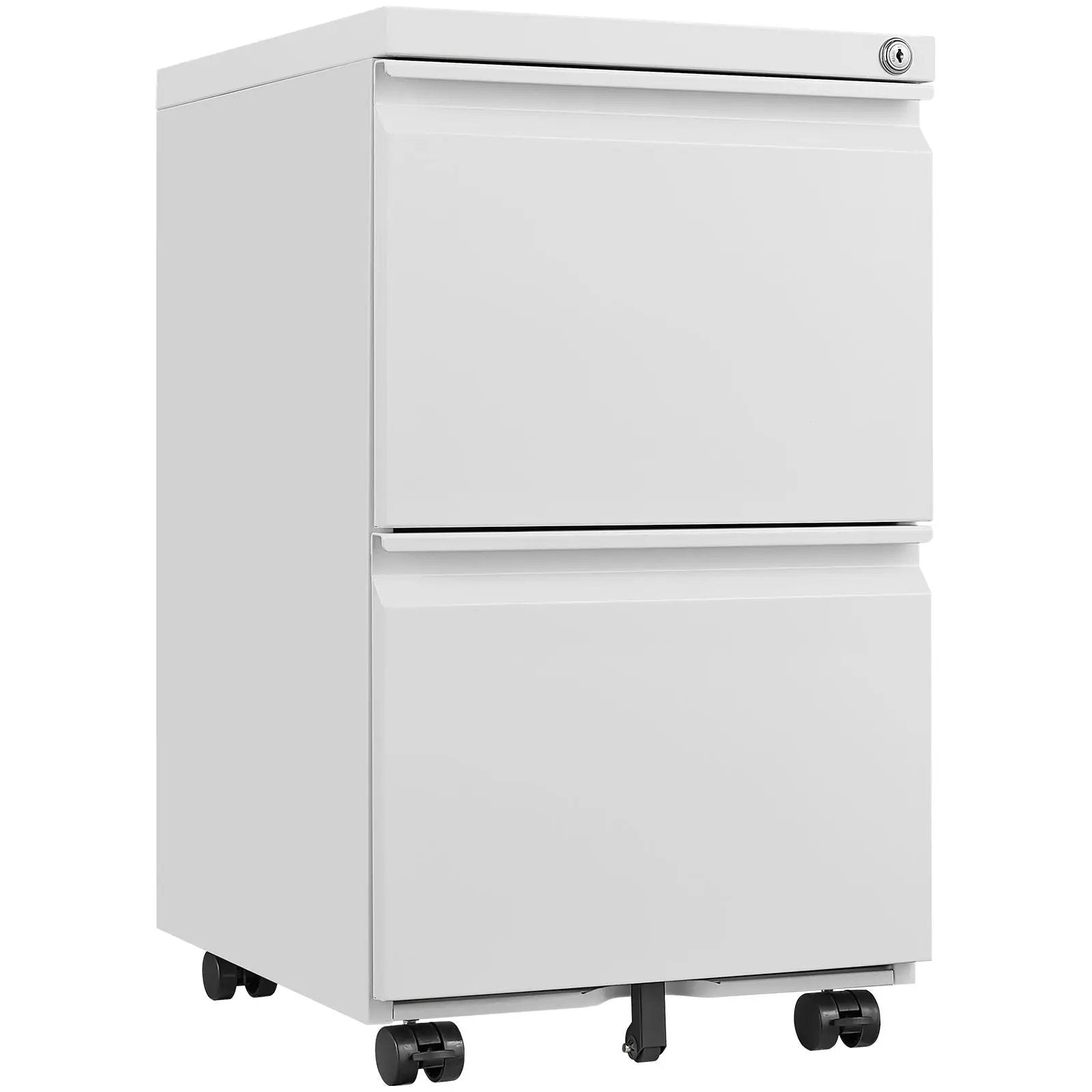 2 Drawer File Cabinet With Lock, Metal Under Desk Rolling Filing Cabinet Fits Letter / Legal / A4 Size For Home Office, Mobile Filing Cabinet by Unique Piece Furniture