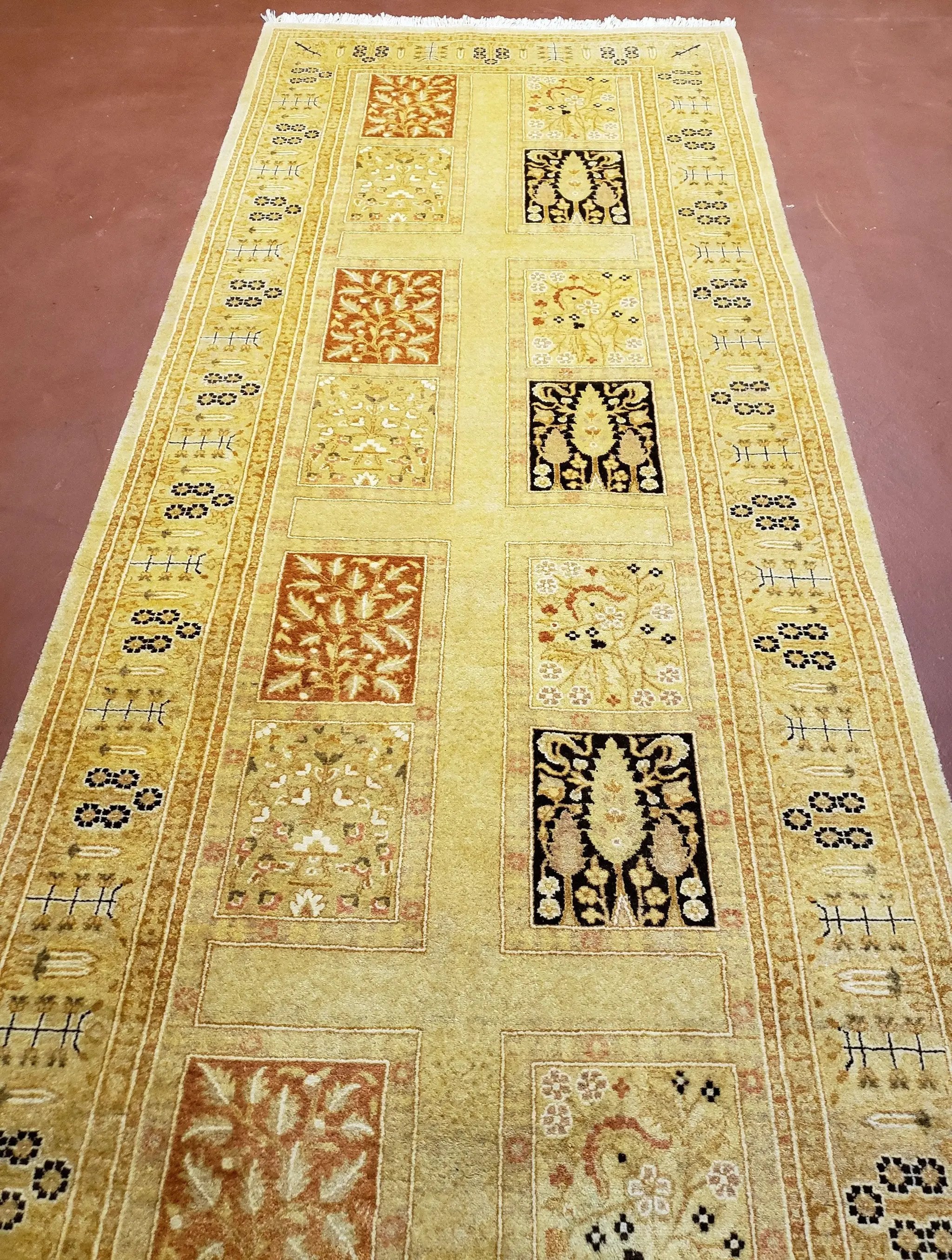 3' 2" x 12 ' 6" Pak Persian Safavieh Runner Haji Jalil Fine Runner Rug 3ft Runner 12ft Runner 13ft Runner Panel Design Runner Hand-Knotted by Jewel Rugs