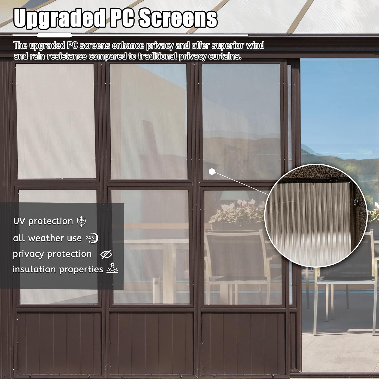 12x16FT All Season Sunroom with Detachable Polycarbonate Windows by HouseOfZazla