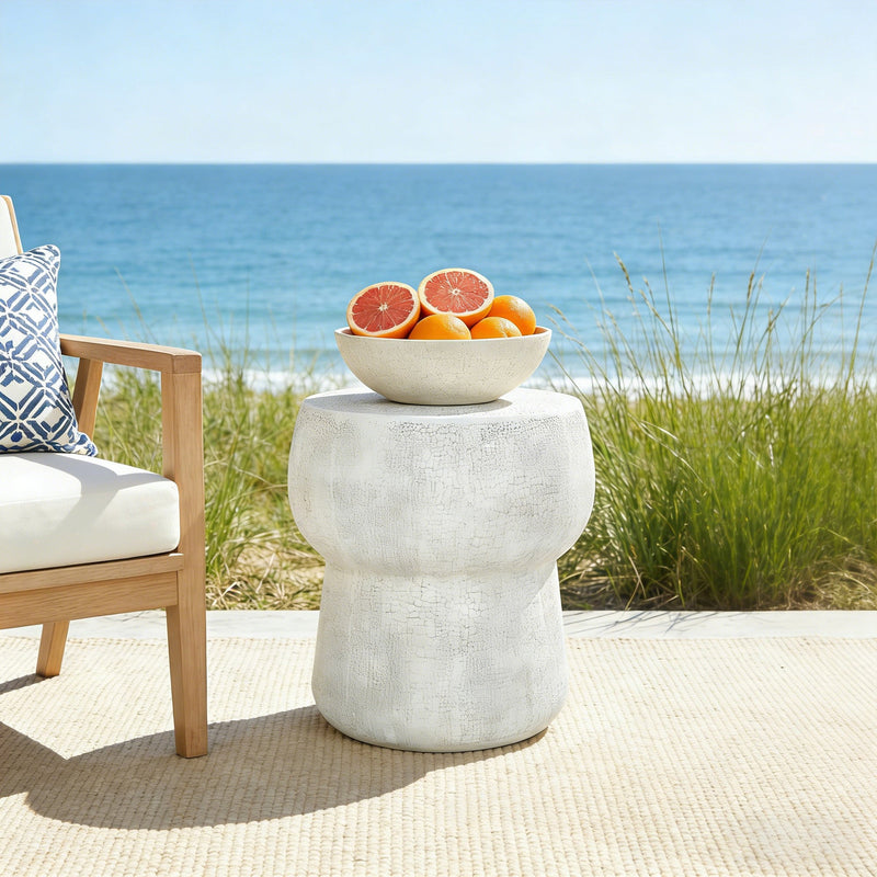 U_Style Outdoor Patio Accent Table With Crack Process by HouseOfZazla