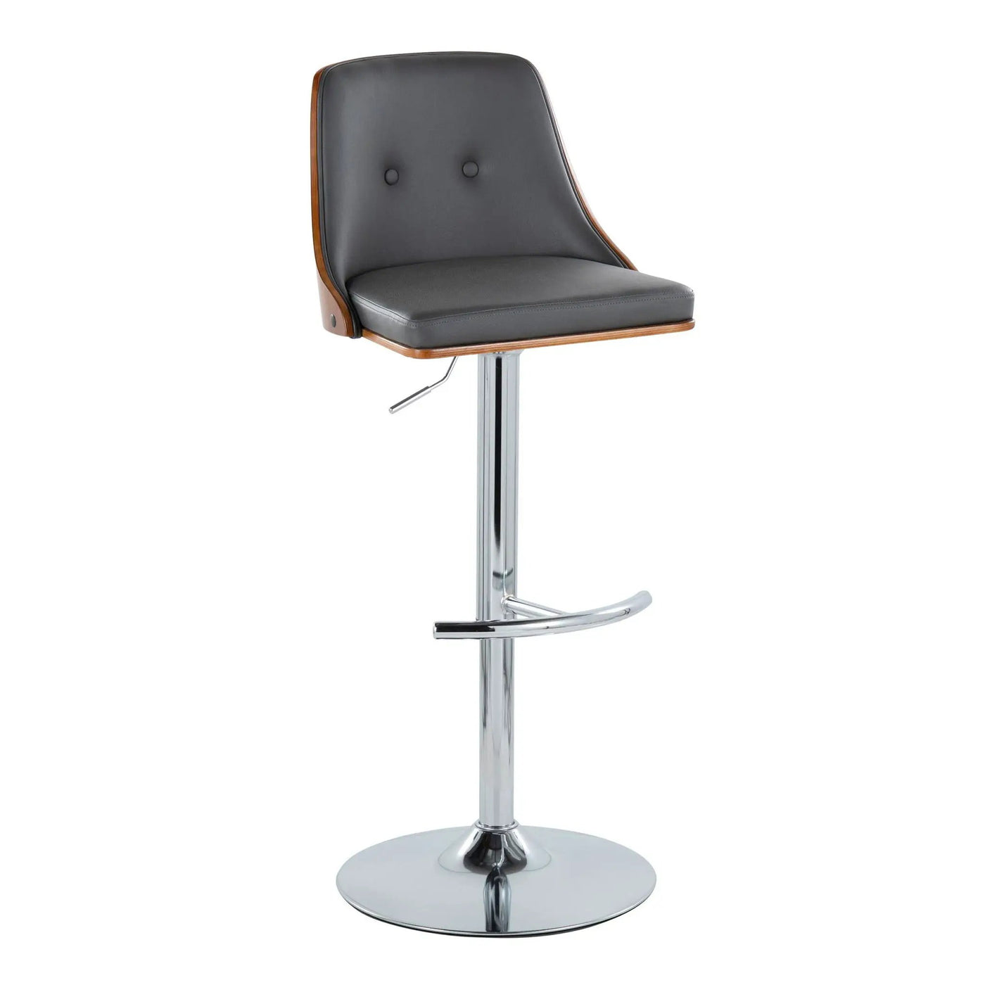Gianna - Mid Century Modern Adjustable Barstool With Swivel With Rounded T Footrest (Set of 2) by HouseOfZazla