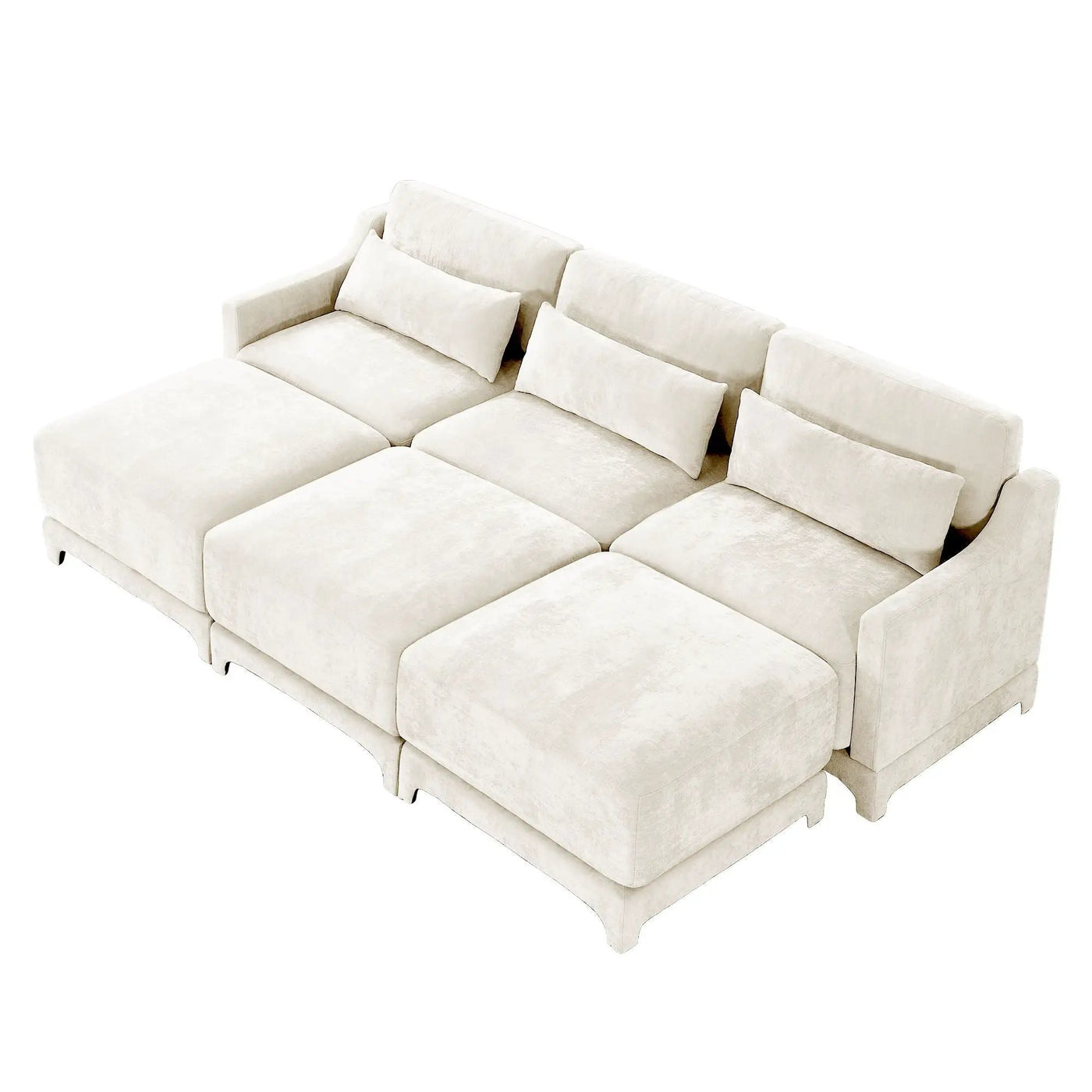 Stylish Sofa With Ottoman And Lumbar Pillows, Ergonomic Design by Unique Piece Furniture