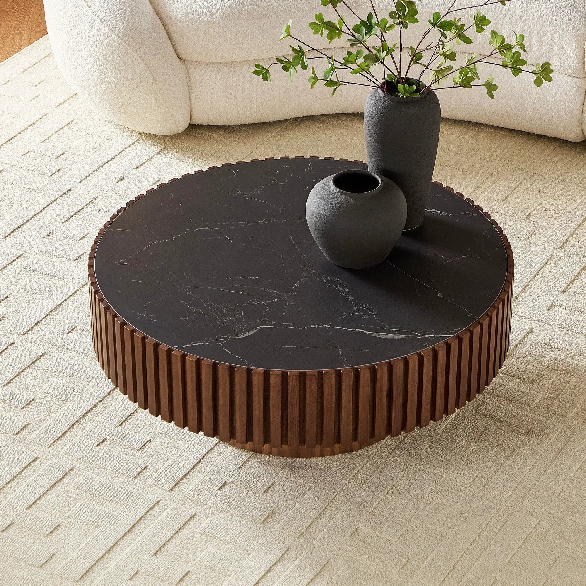 35.43" Nesting Round Sintered Stone Coffee Table by HouseOfZazla