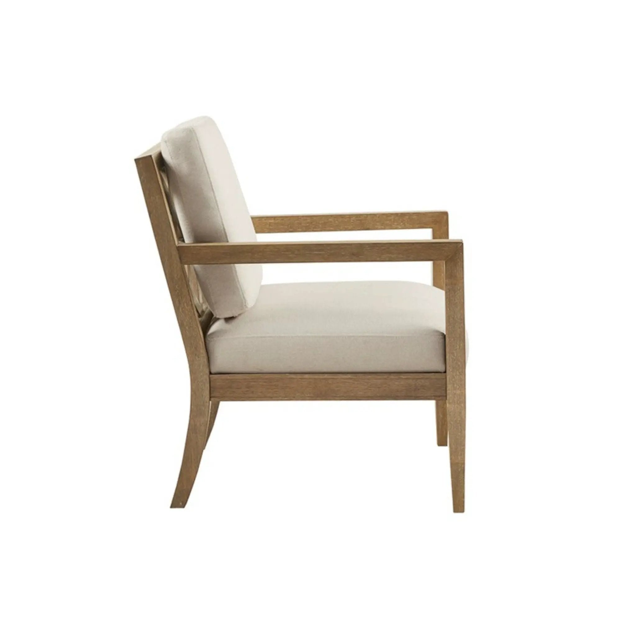 Tage - Upholstered Accent Armchair With Slatted Back Design - Ivory by HouseOfZazla