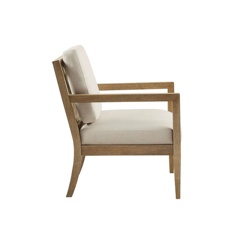 Tage - Upholstered Accent Armchair With Slatted Back Design - Ivory by HouseOfZazla