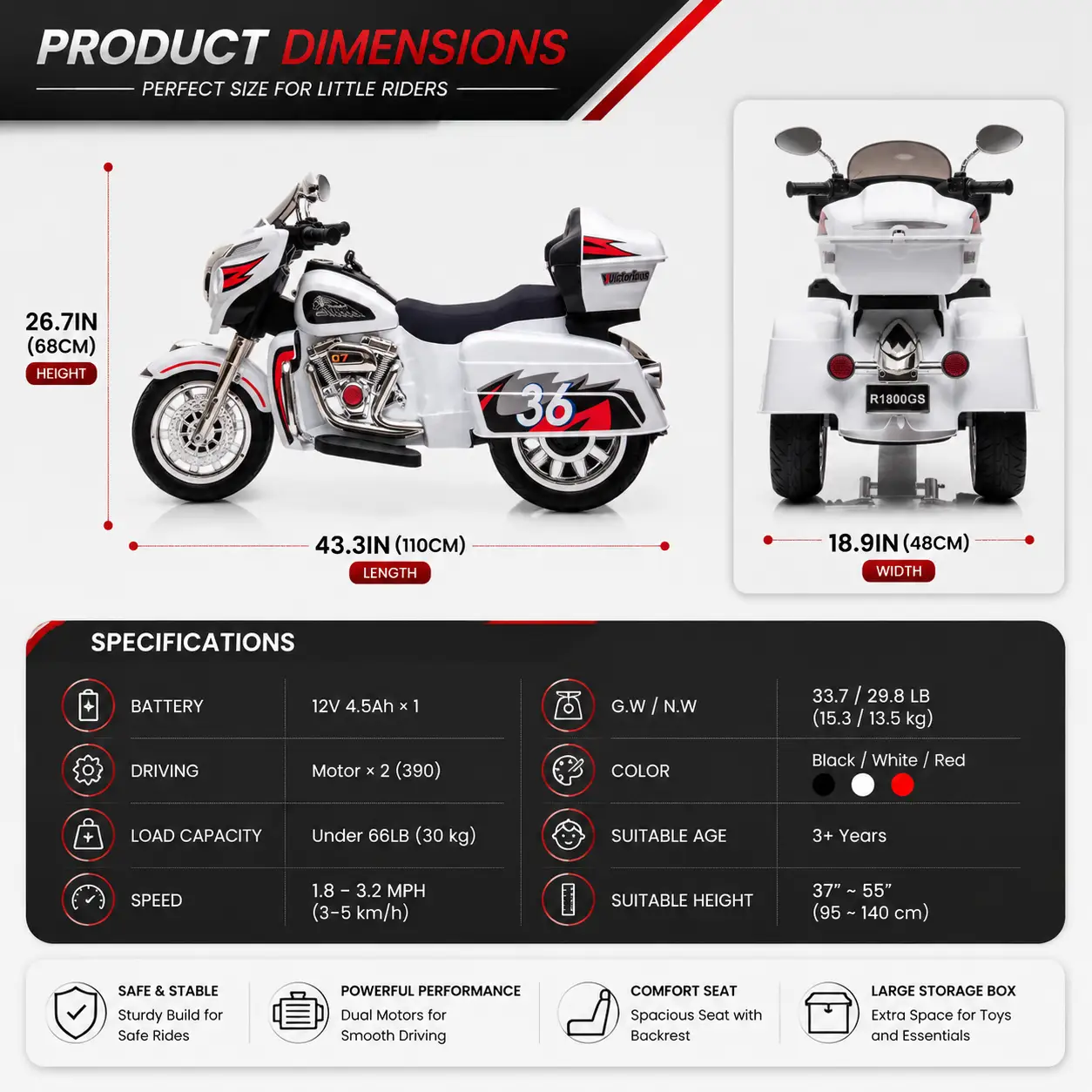 12V Kids Ride-On Motorcycle by HouseOfZazla