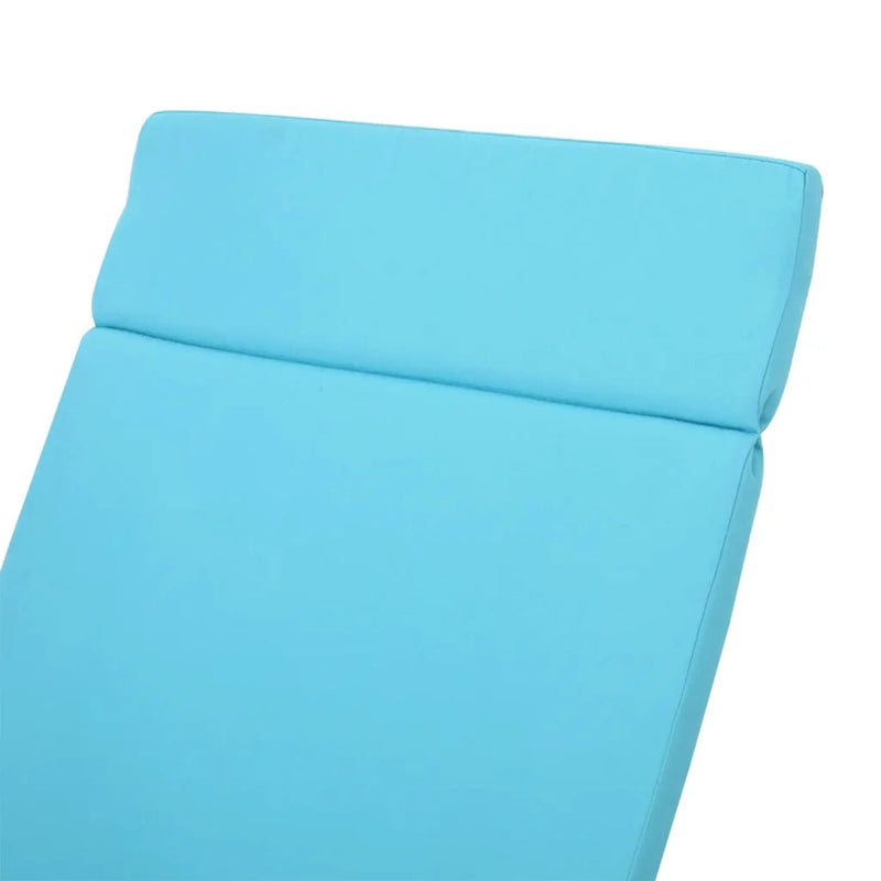 Salem Outdoor Chaise Lounge Cushion 2PCS Blue Fabric by HouseOfZazla