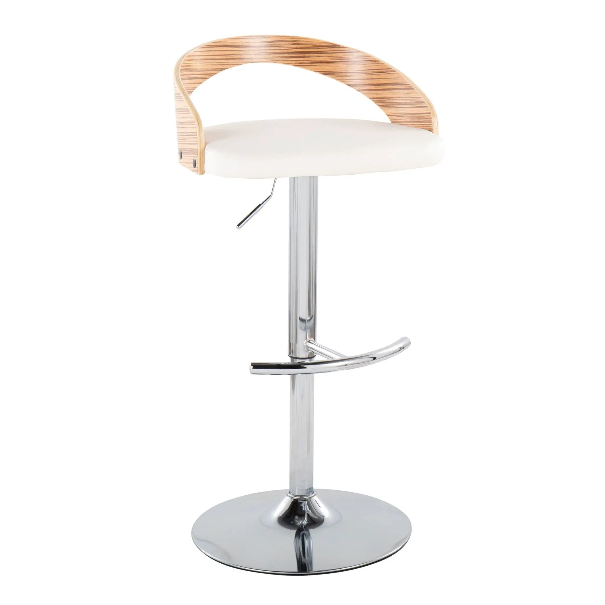 Grotto - Contemporary, Adjustable Barstool With Swivel With Rounded T Footrest (Set of 2) by Unique Piece Furniture