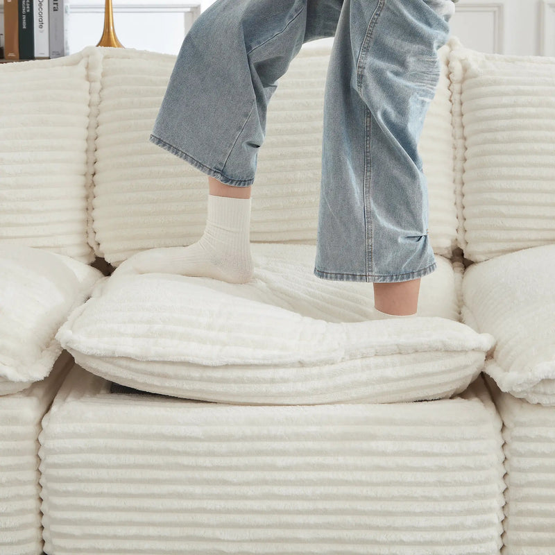 Cloud Sectional Couch for Living Room with Ottoman by HouseOfZazla