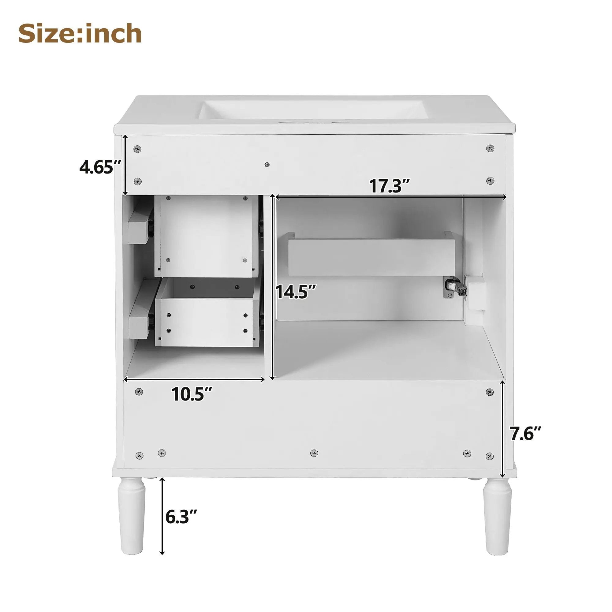 Traditional Bathroom Vanity Set With Soft Close Doors