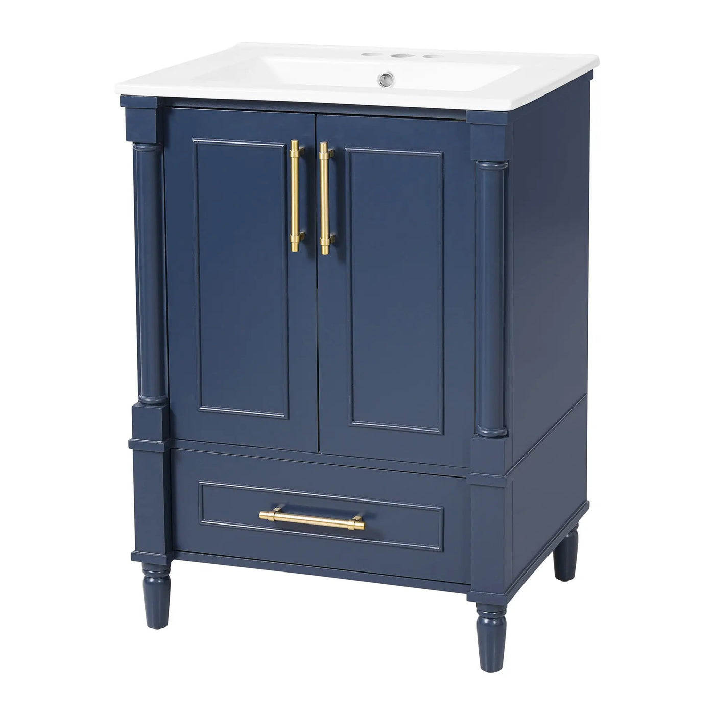 Bathroom Vanity With Ornate French Cylinder Legs, Soft Close Drawer by HouseOfZazla