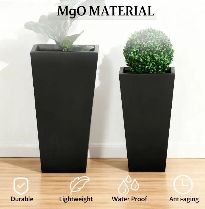 Tall Plant Pot 2-Pack Outdoor Planter Set with Drainage Holes by HouseOfZazla