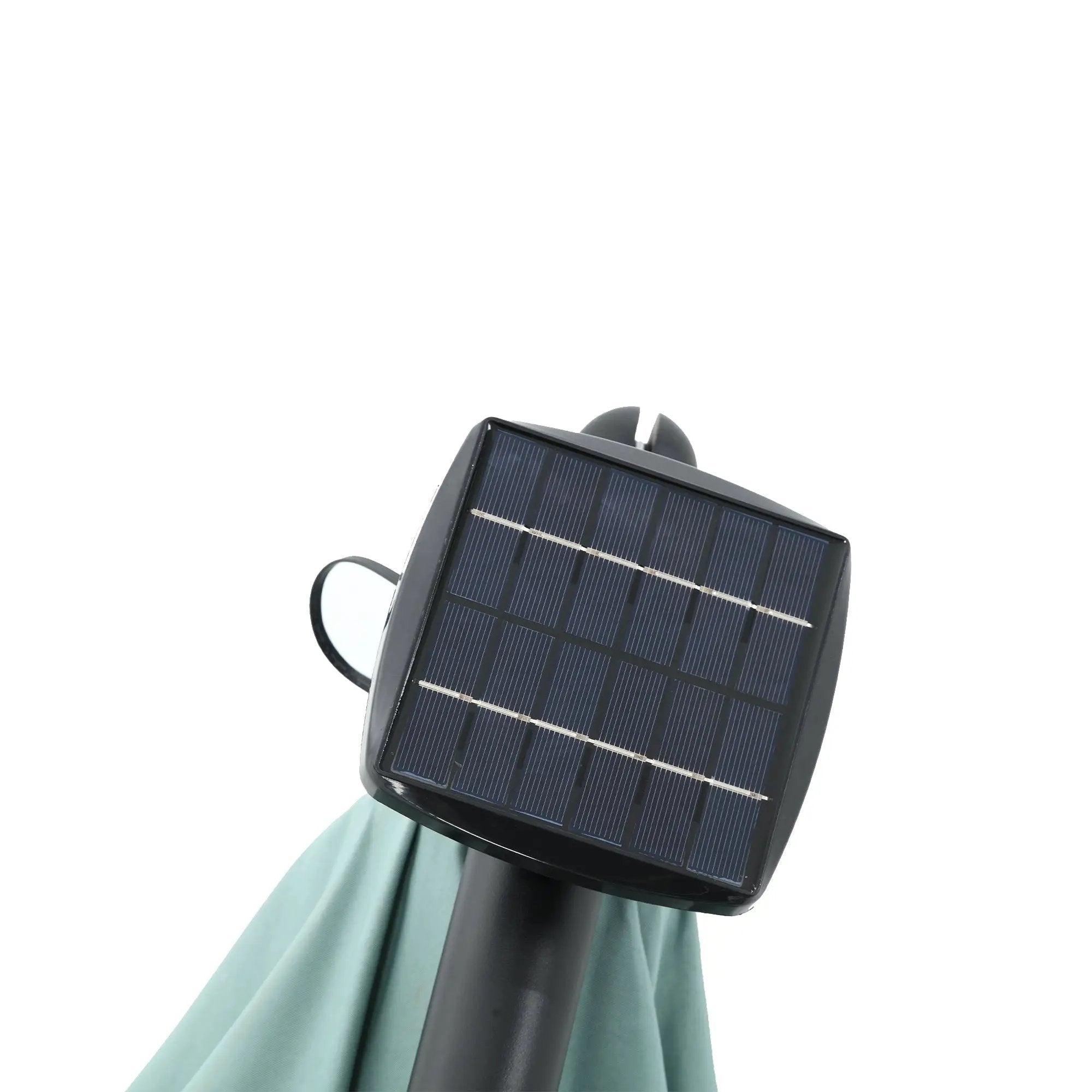 10ft Solar LED Offset Hanging Patio Umbrella (Light Green) (No Base) by HouseOfZazla