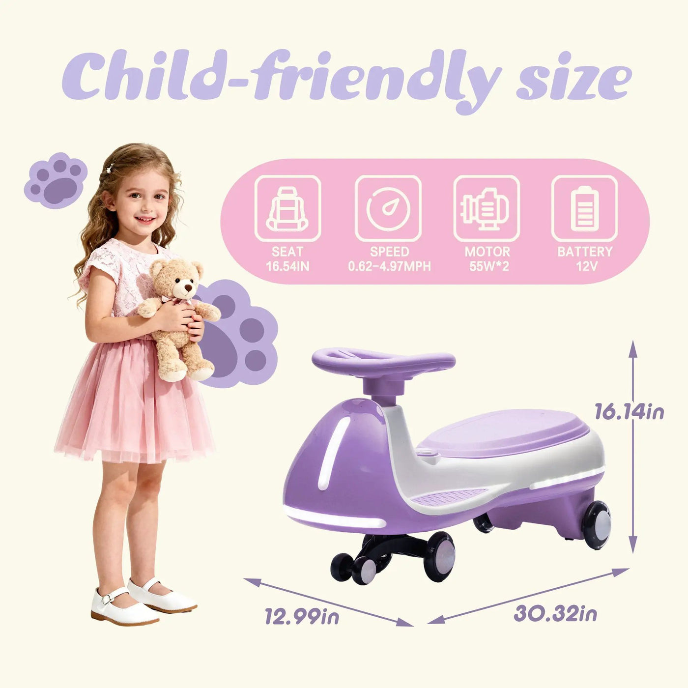 12V Kids Ride-On Electric Wiggle Car with 2-in-1 Smart Design by HouseOfZazla