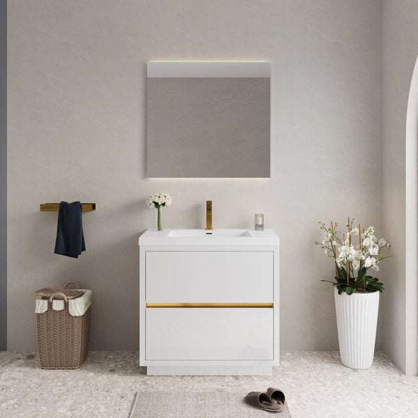 36" Freestanding Bathroom Vanity with Sink and Storage Cabinet