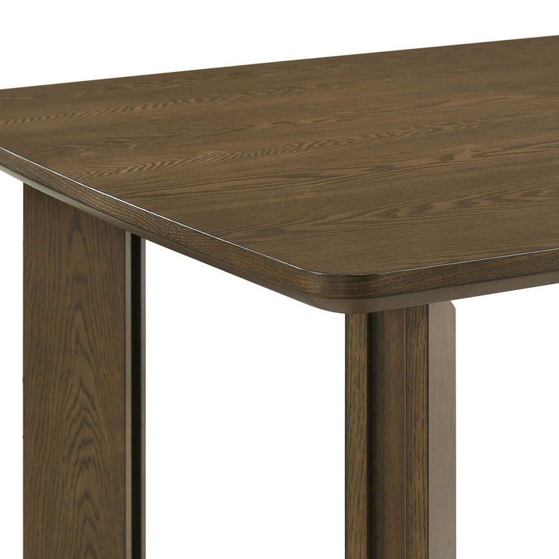 Crispin - 7 Piece Rectangular Dining Table Set With Upholstered Chairs - Brown