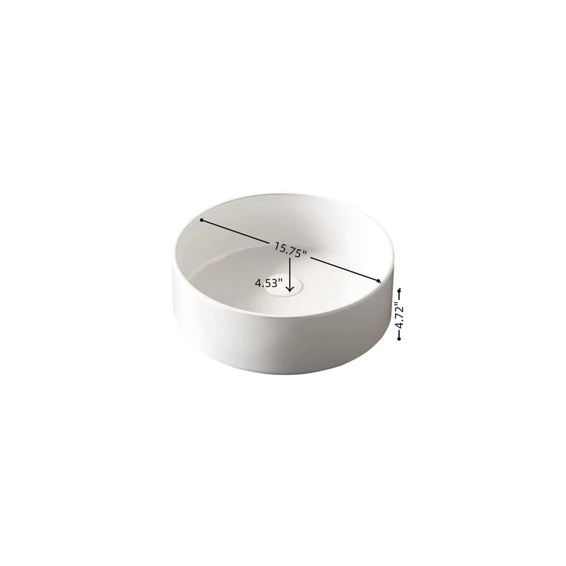 MUNIN 16'' Bathroom Sink, Round Vessel Ceramic Basin by HouseOfZazla