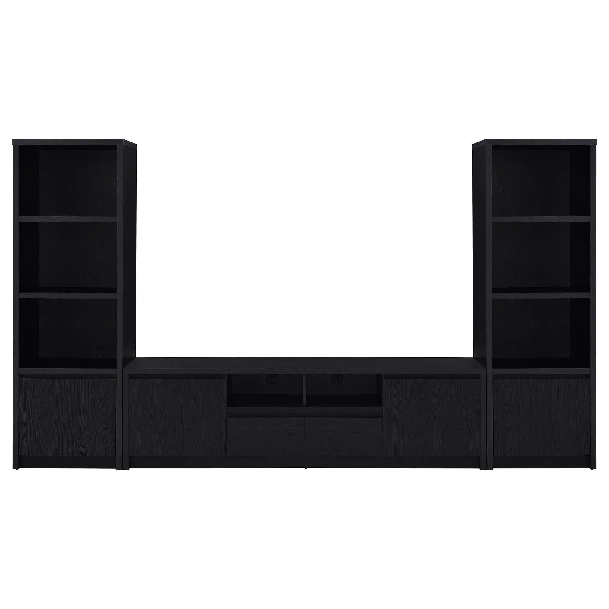 Winfield 3-piece Entertainment Center 78-inch TV Stand Black by Unique Piece Furniture
