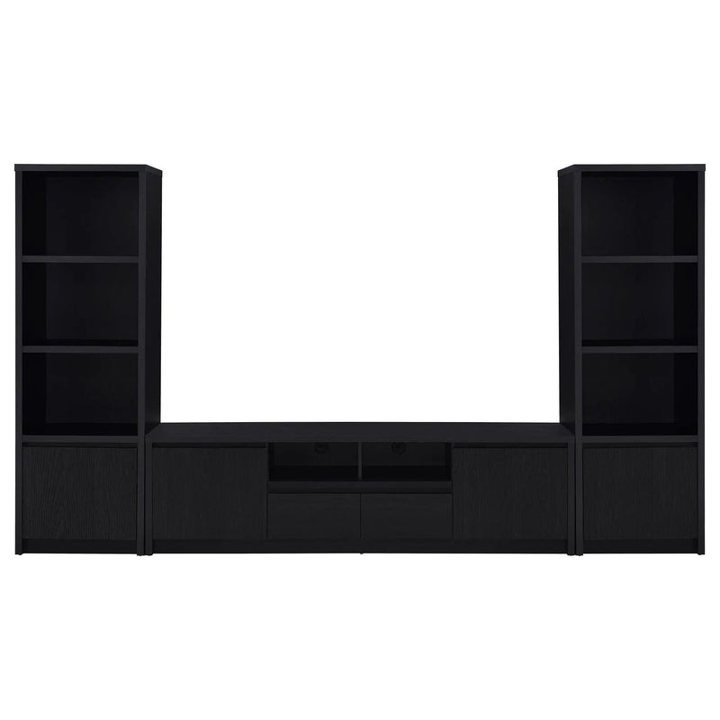 Winfield 3-piece Entertainment Center 78-inch TV Stand Black by Unique Piece Furniture