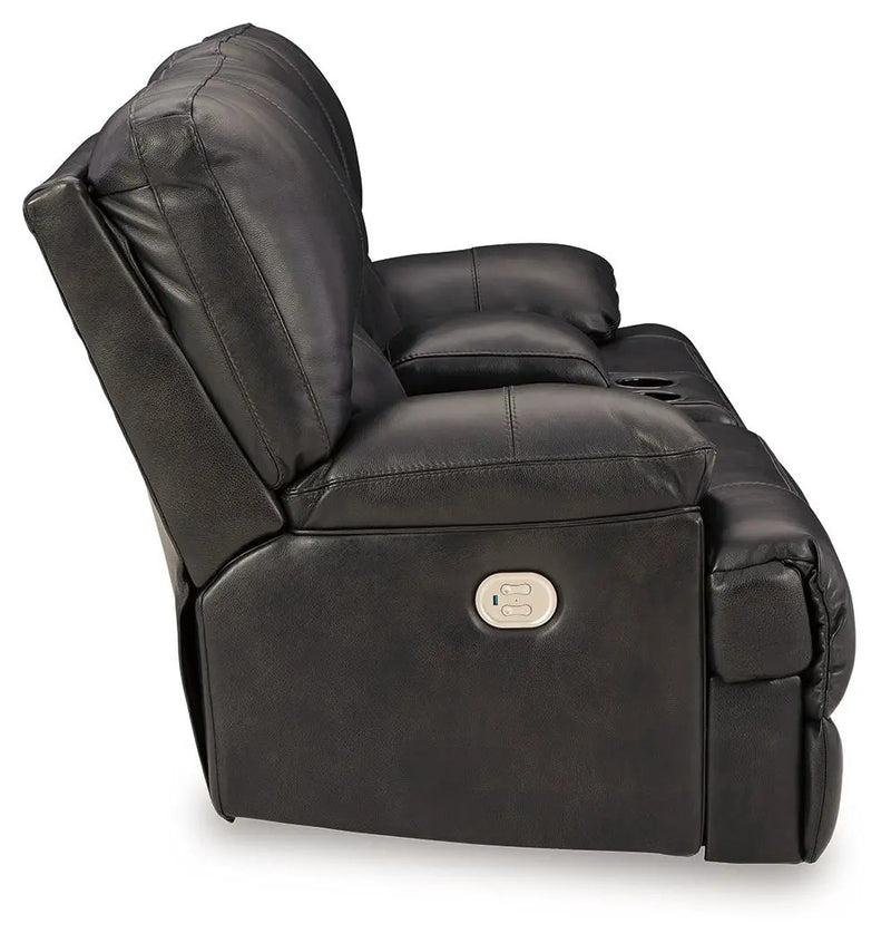 Mountainous - Power Reclining Loveseat With Console /Adj Headrest - Eclipse by Unique Piece Furniture