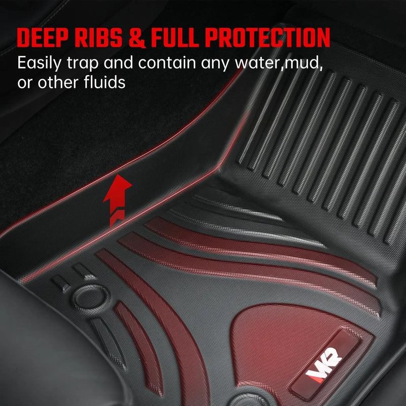 All-Weather TPE Floor Mats for Tesla Model Y 2021-2022 by HouseOfZazla