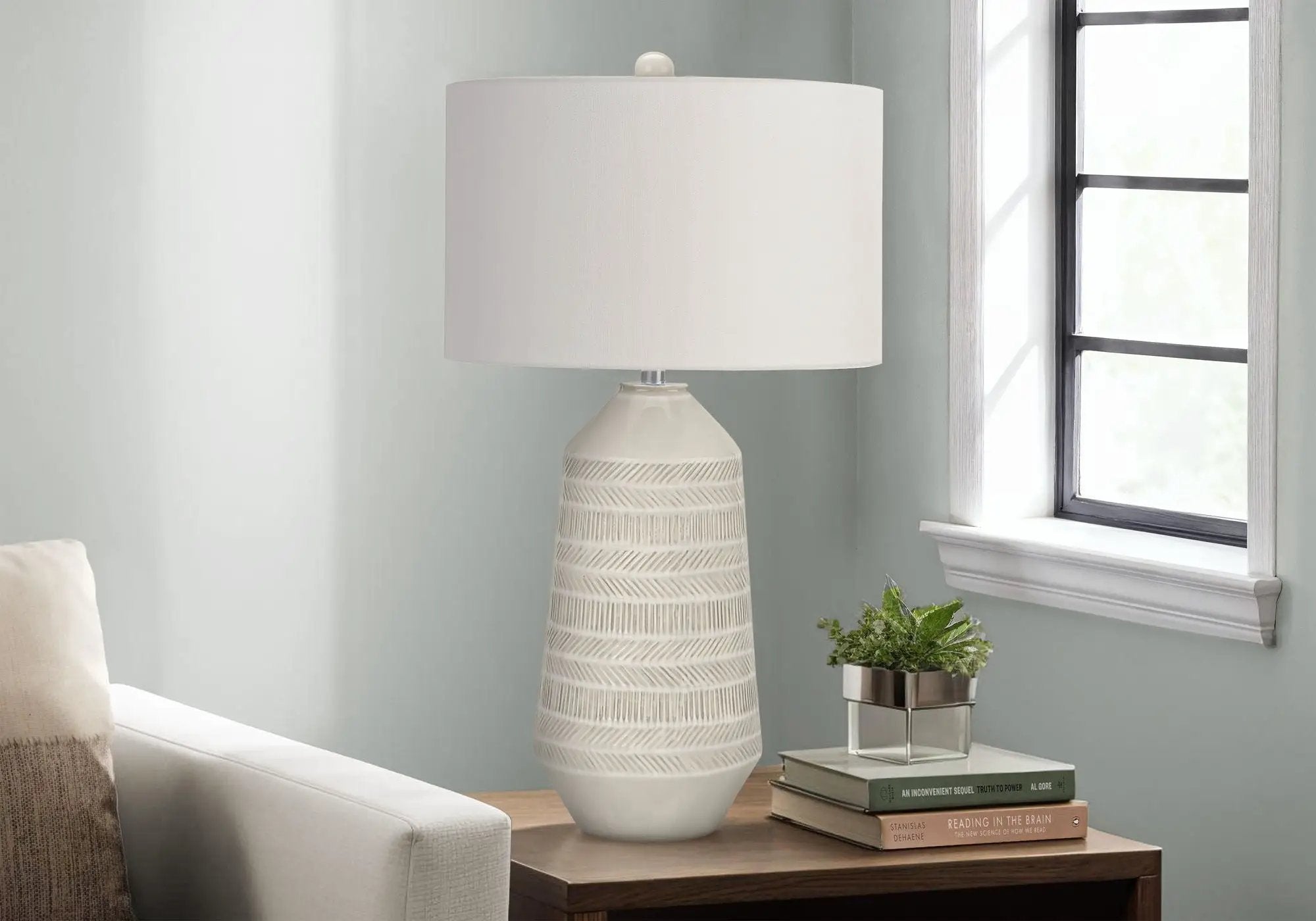 Contemporary Lighting Table Lamp - Ceramic Cream by HouseOfZazla