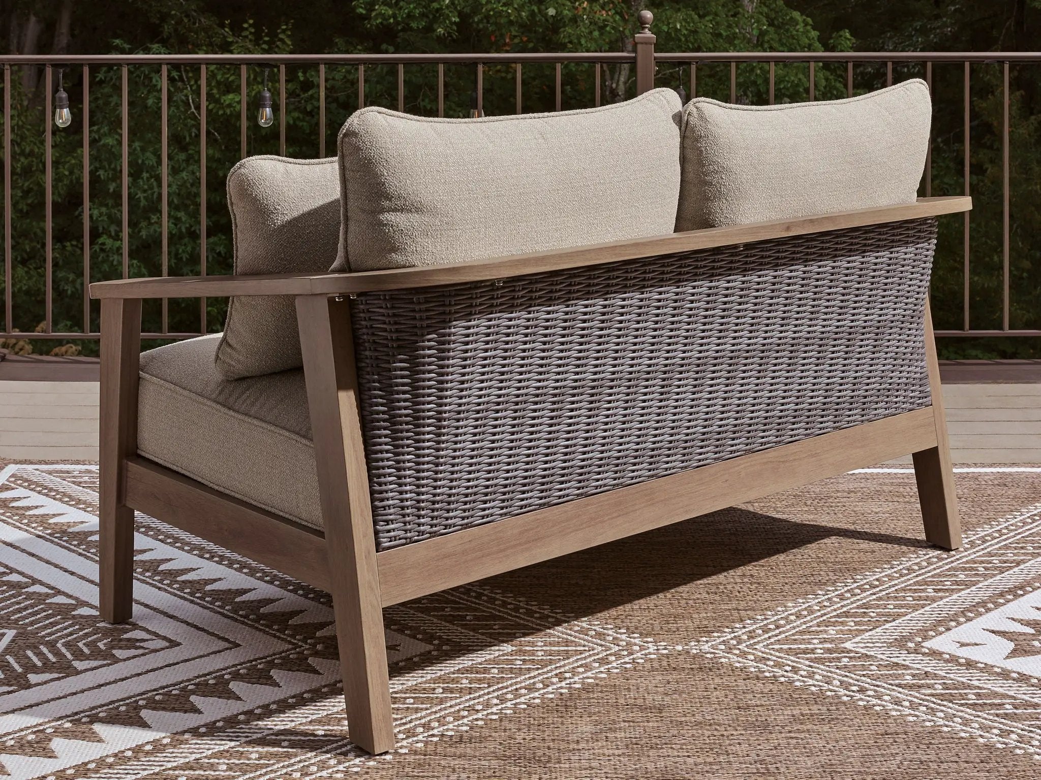 Harmony Headlands - Loveseat With Cushion - Natural / Gray by Unique Piece Furniture