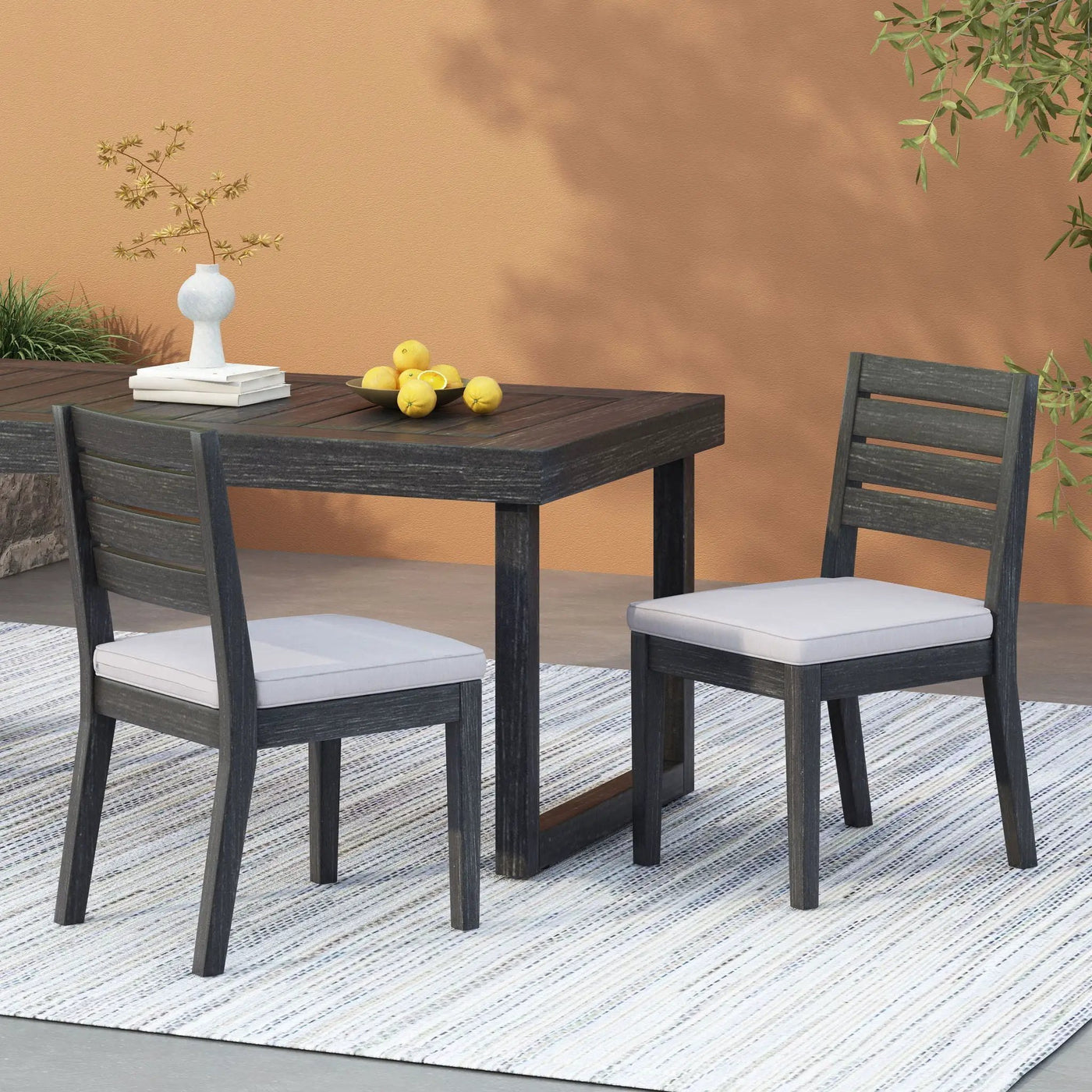 Outdoor Armless Dining Chair With Cushions by HouseOfZazla