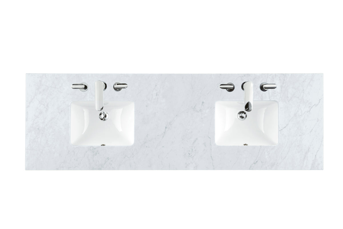 James Martin 72" Double Vanity Top with Carrara White (Marble) countertop