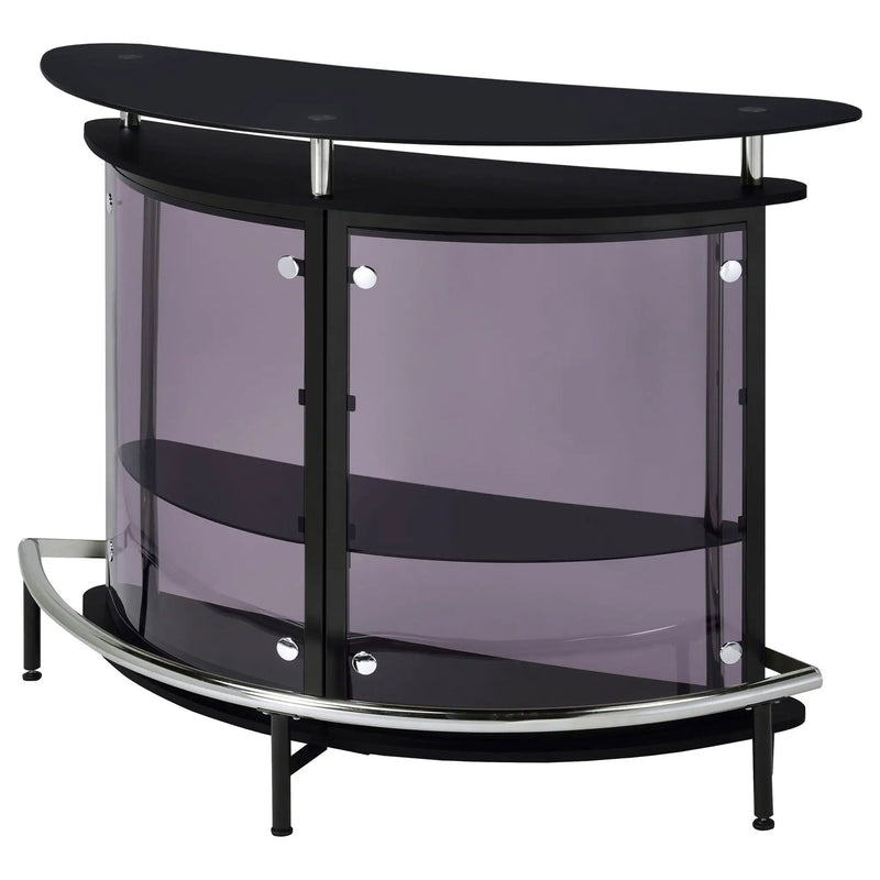 Amarillo Freestanding Glass Top Home Bar Wine Cabinet Black by Unique Piece Furniture
