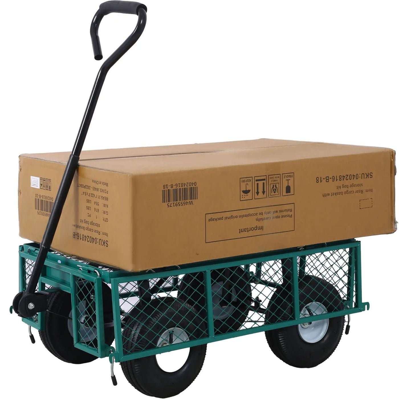 Heavy Duty Steel Garden Cart With Mesh Sides by HouseOfZazla