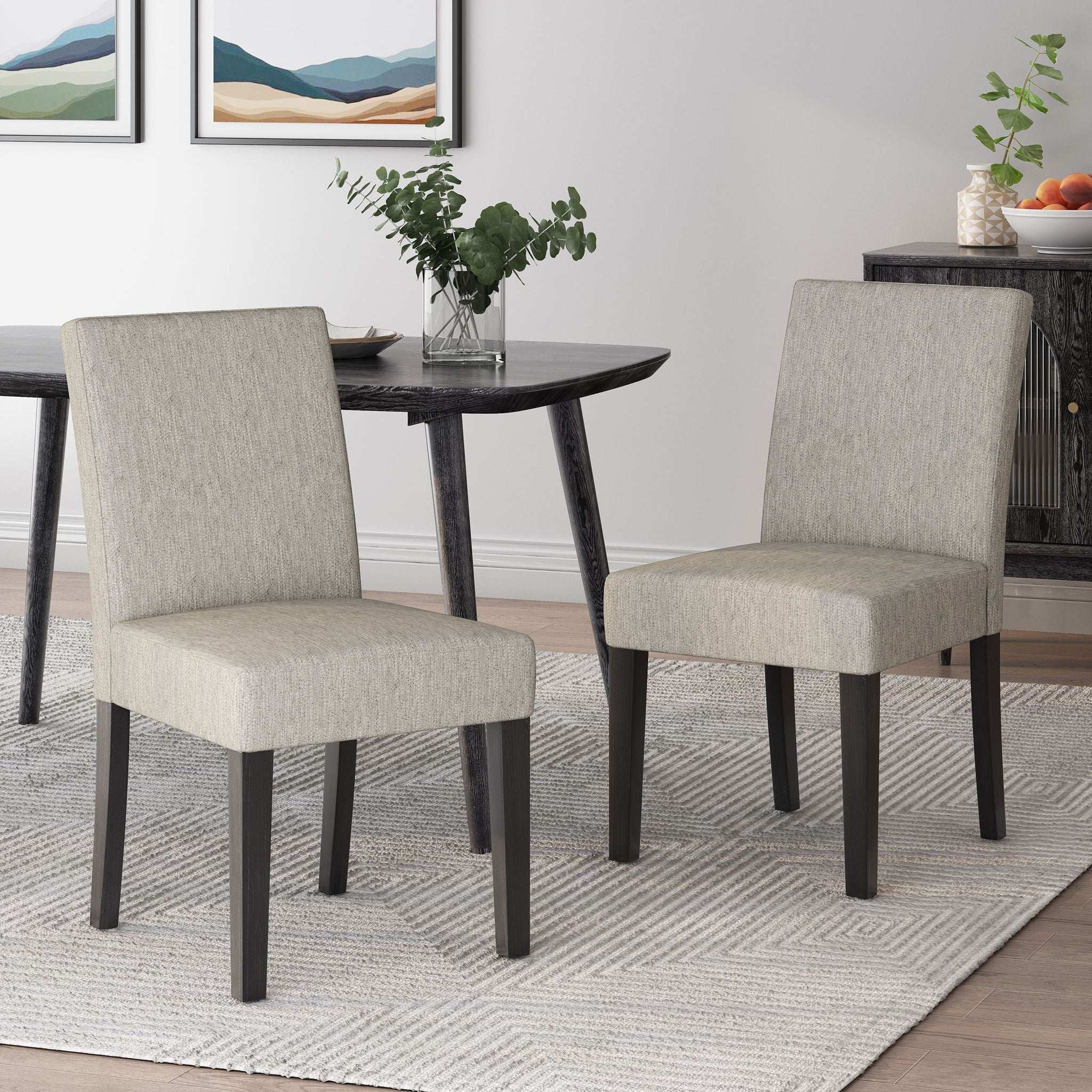 Contemporary Dining Chair With Upholstered Seating and Tapered Legs by HouseOfZazla