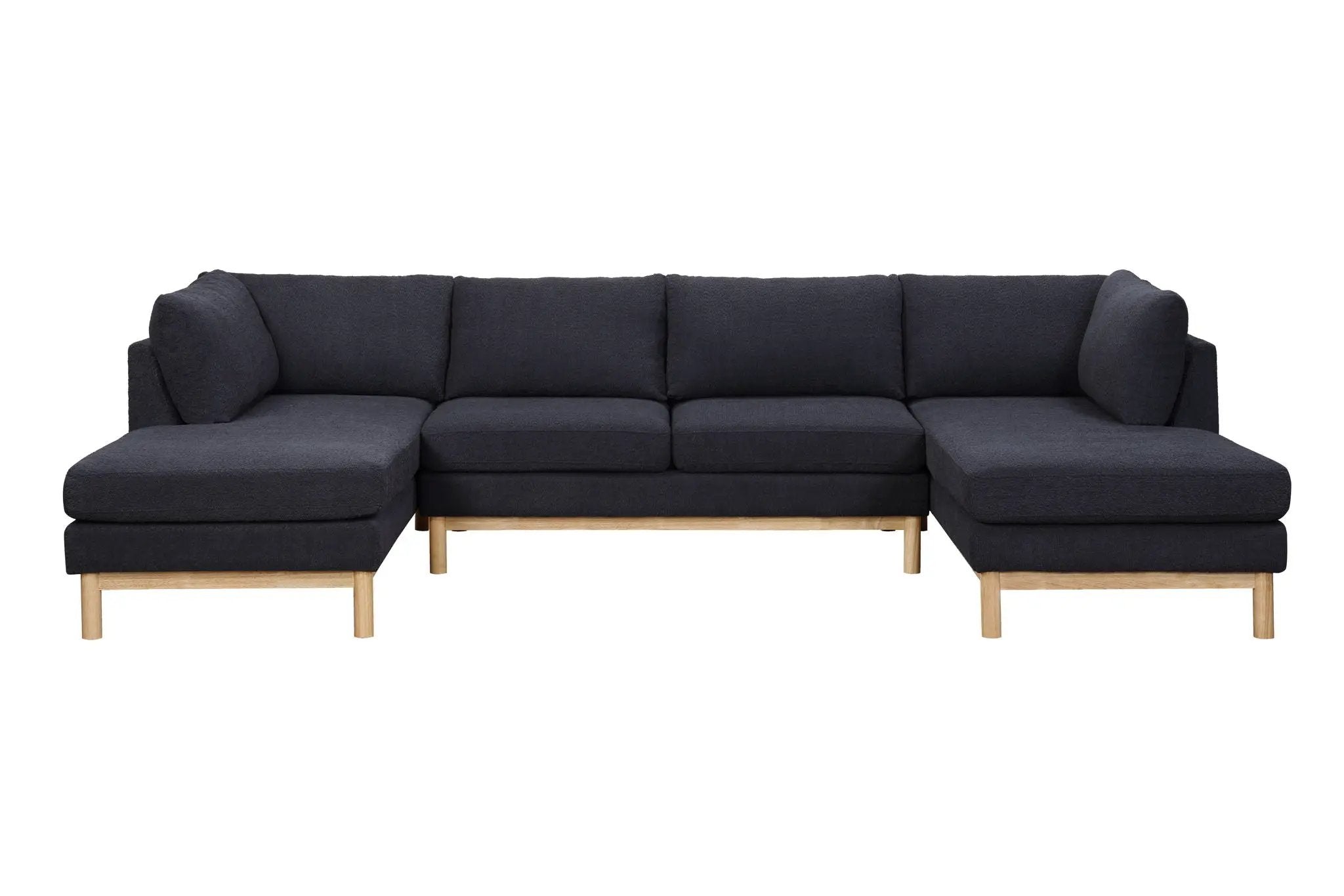 Hallie - Wide Sherpa Double Chaise U-Shape Sectional Sofa by Unique Piece Furniture