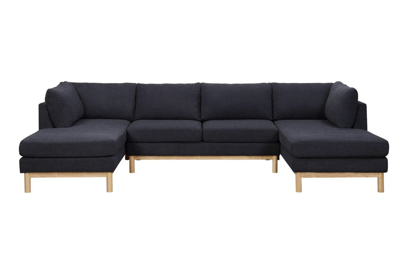 Hallie - Wide Sherpa Double Chaise U-Shape Sectional Sofa by Unique Piece Furniture