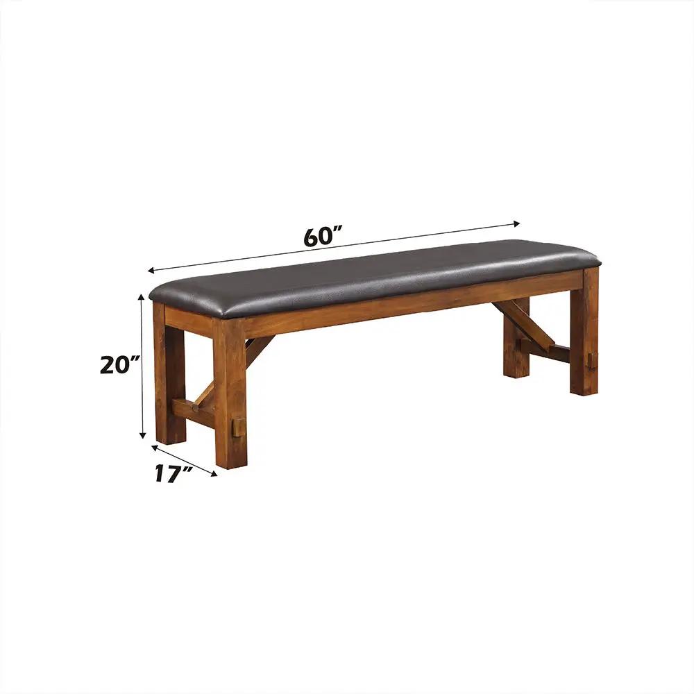 Apollo - Bench - Espresso Synthetic Leather & Walnut by Unique Piece Furniture