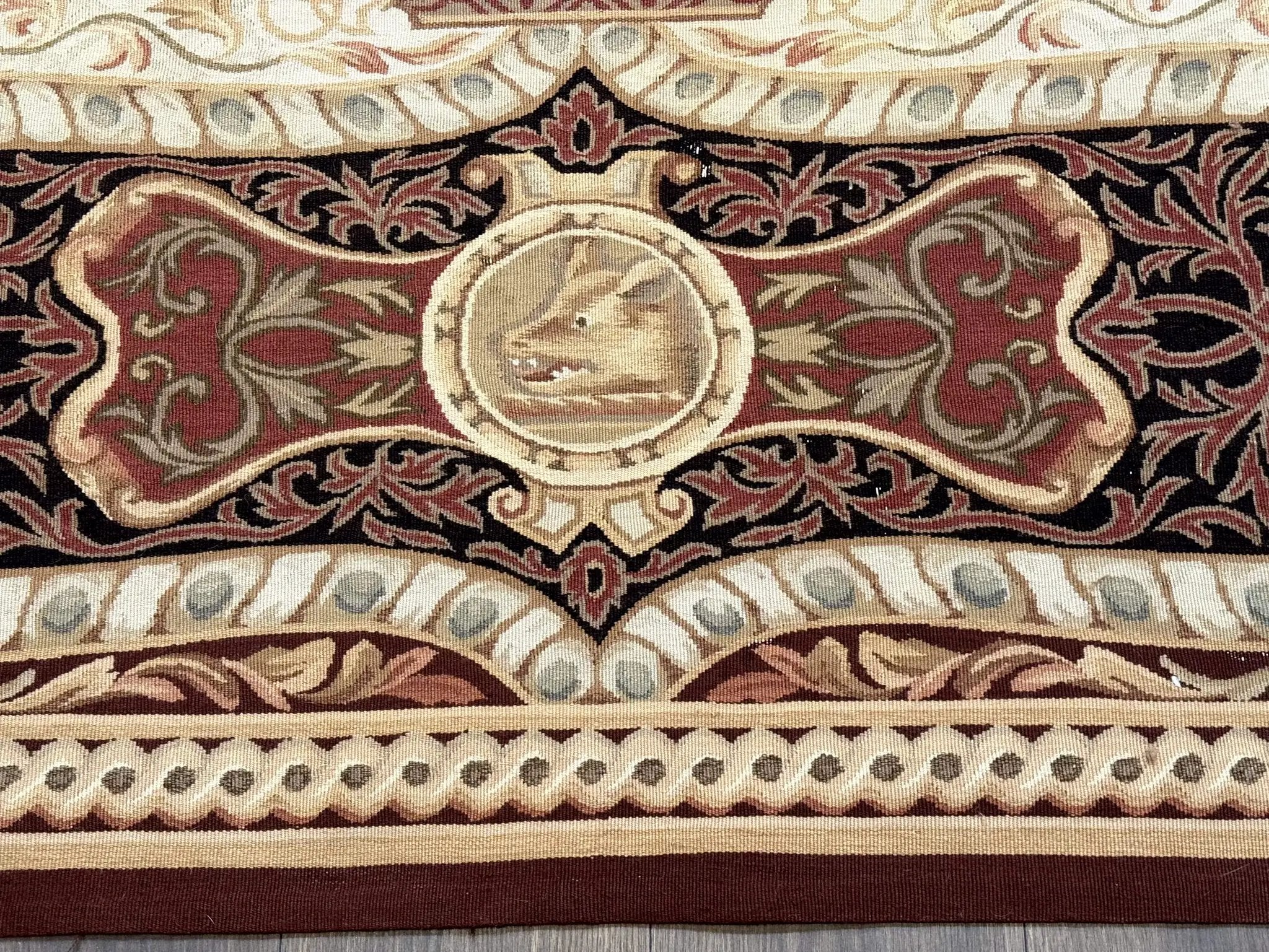 French Aubusson Rug 9x12 - European Design Flatweave Carpet by Jewel Rugs