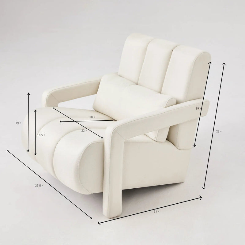 Modern Upholstered Accent Chair, Comfortable Fabric With A Pillow For Living Room by Unique Piece Furniture