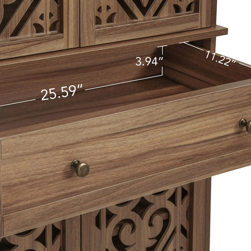 4 Door Cabinet With 1 Drawer, With 4 Adjustable Inner Shelves, Storage Cabinet by HouseOfZazla
