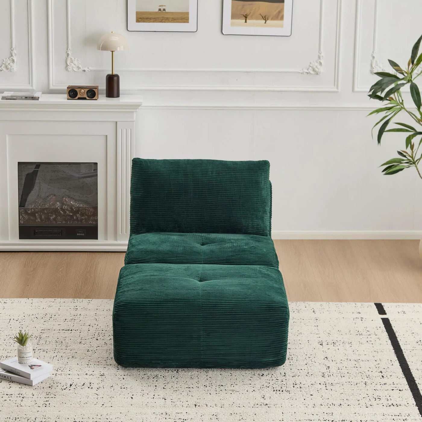 Single Chaise Longue With Movable Ottoman For Living Room by HouseOfZazla