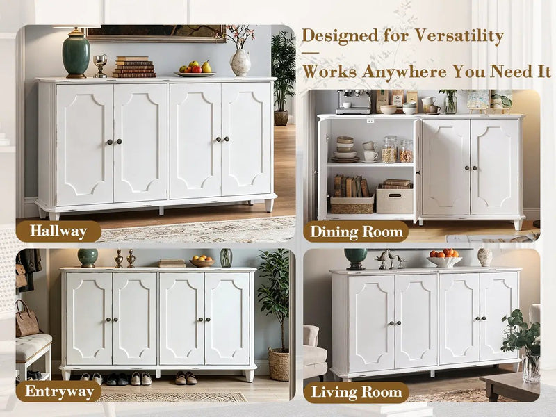 Vintage Distressed Sideboard Buffet Cabinet by HouseOfZazla