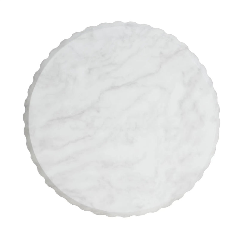 Outdoor Cicci Carved Side Table, White by HouseOfZazla