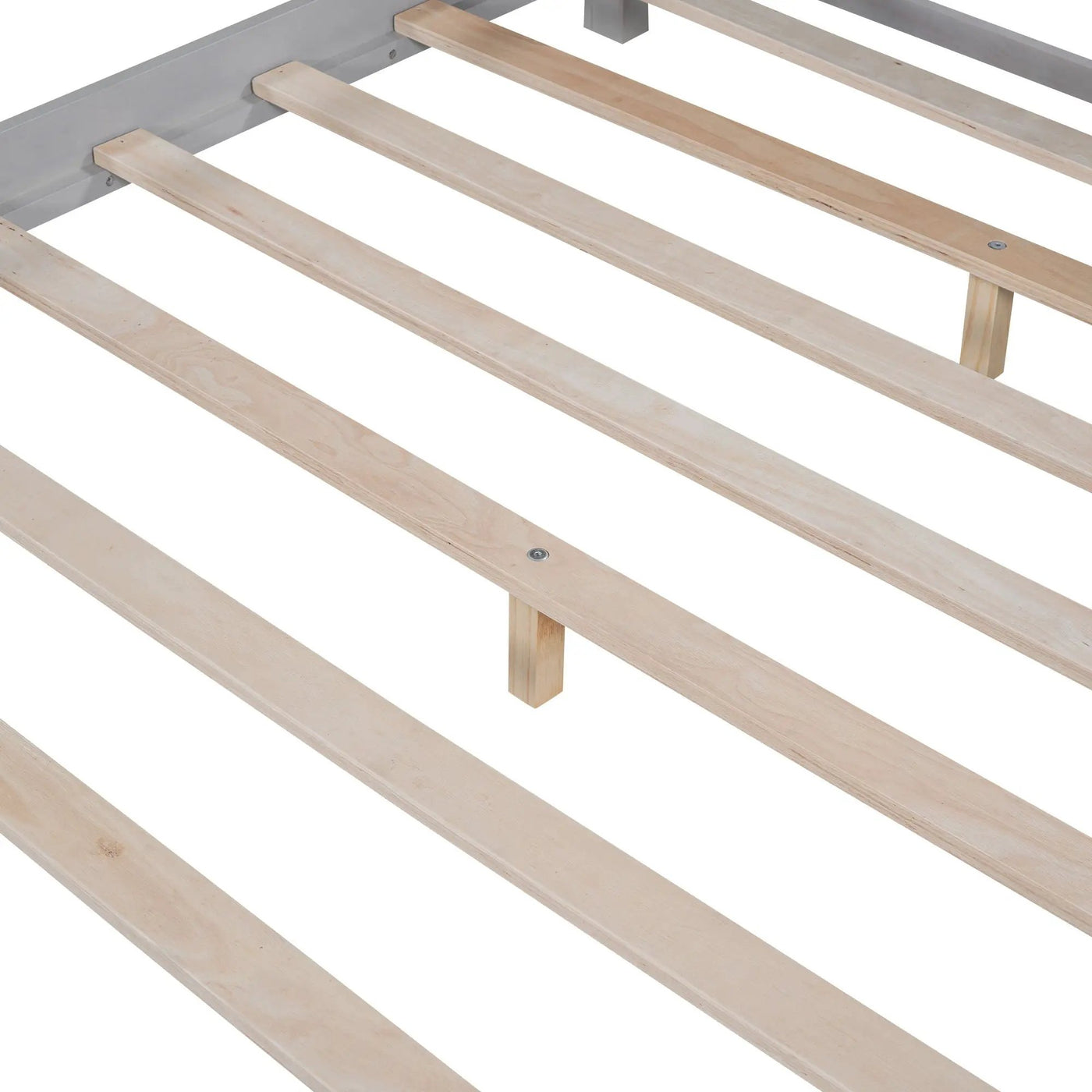 Wood Platform Bed With Built In LED Light, Storage Headboard And Guardrail by HouseOfZazla