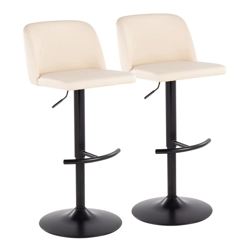 Toriano - Contemporary Adjustable Bar Stool With Rounded T Footrest (Set of 2) by Unique Piece Furniture