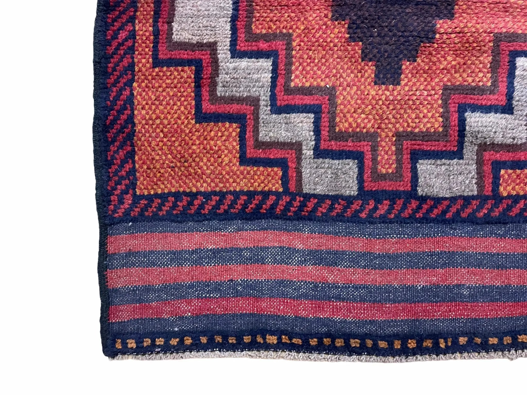 3X5 Vintage Handmade Tribal Wool Rug Balouchi Rug Afghan Rug Red 2' 8" X 4' 8" by Jewel Rugs
