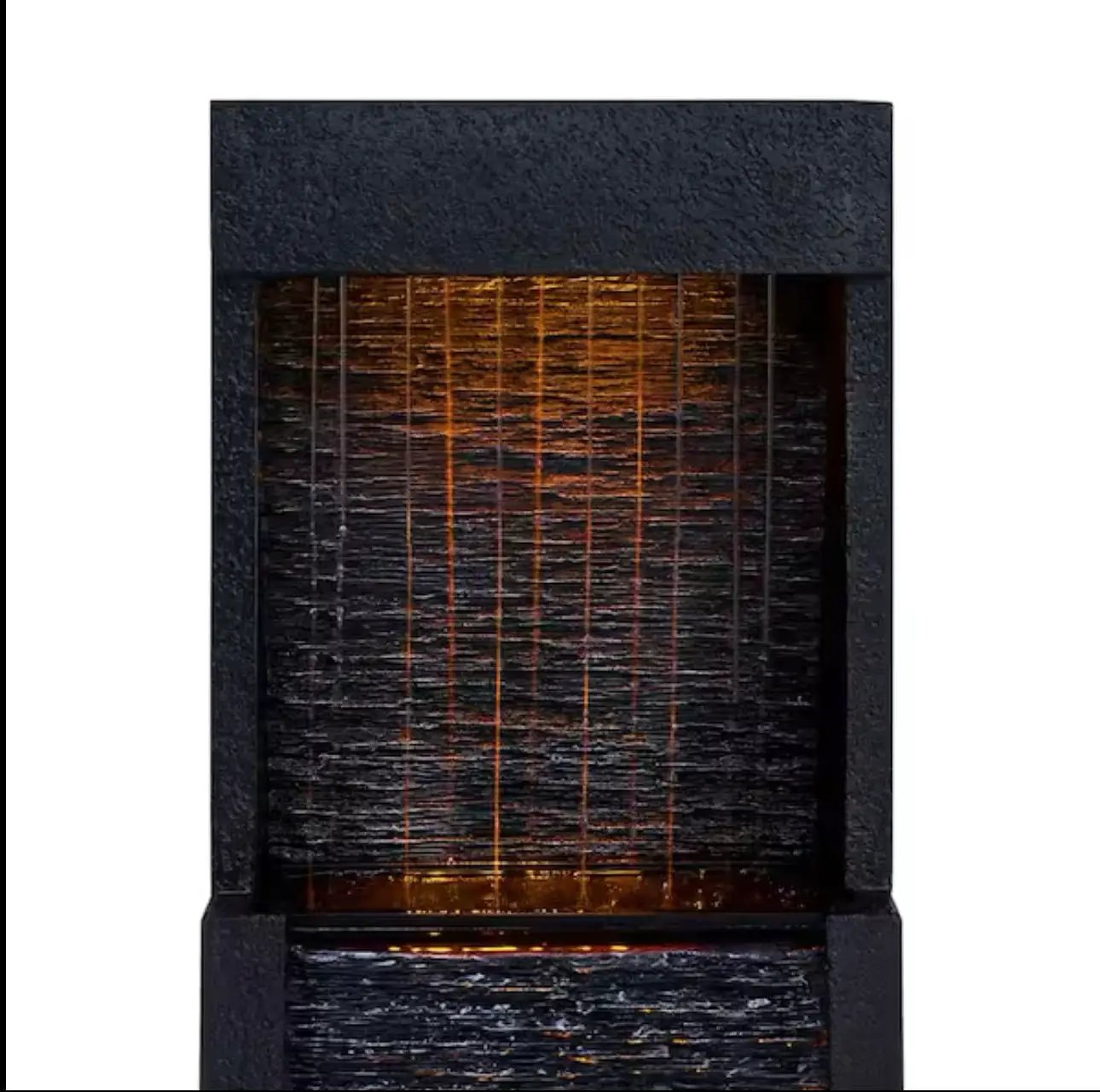 38 in. Tall Outdoor Gray Slate Solar-Powered Waterfall Fountain with LED Lights by Outdoor Solar Outlet