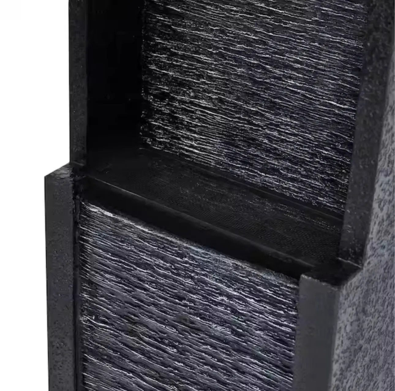 38 in. Tall Outdoor Gray Slate Solar-Powered Waterfall Fountain with LED Lights by Outdoor Solar Outlet